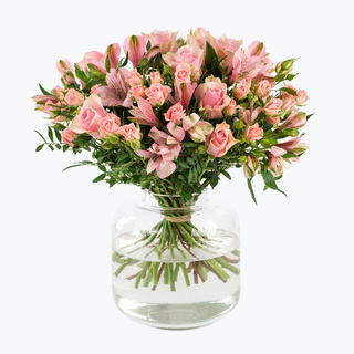 Bukett til båren - rosa