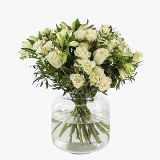 Bukett til båren - hvit